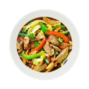 52 - MOO PHAT PAK - Emincé de porc à l'ail et aux légumes frais